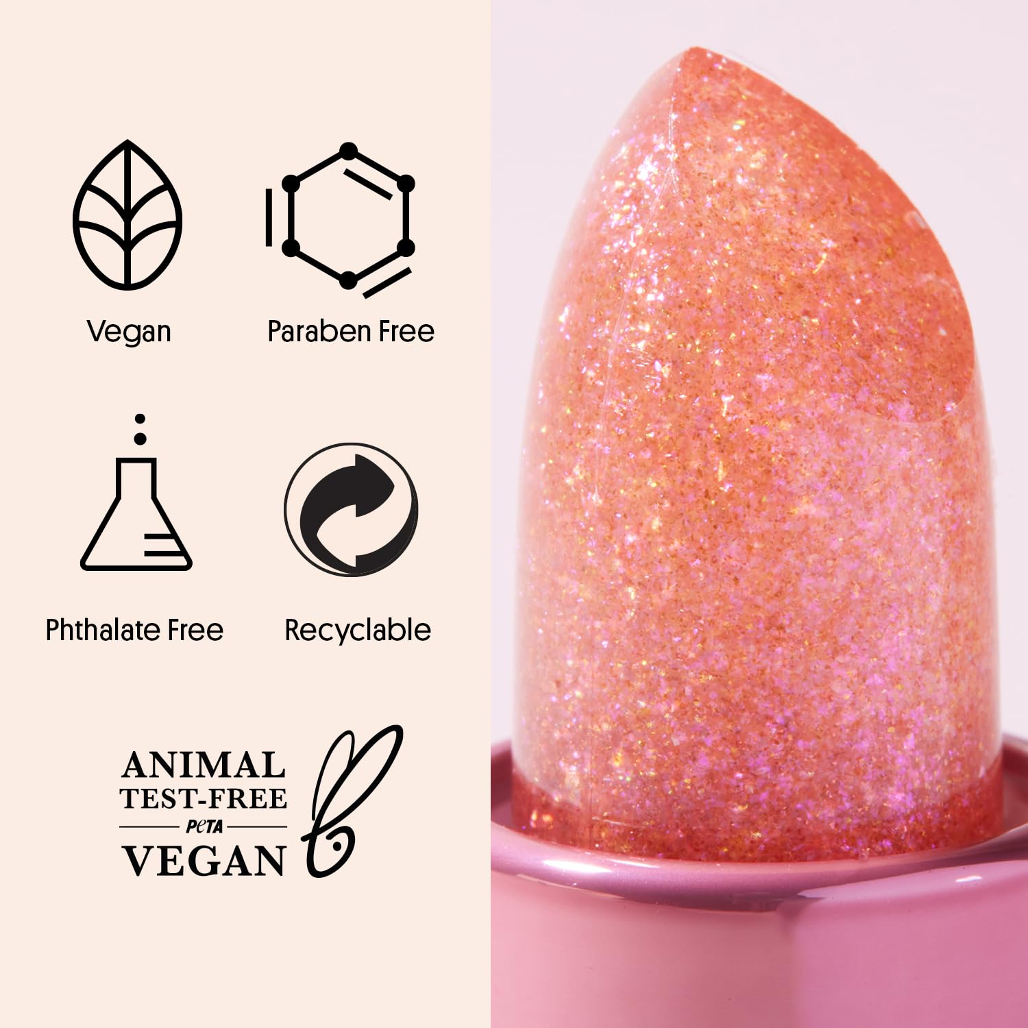 Winky Lux Glimmer Balm, pH Lip Balm, Color Changing Lipstick & Tinted Lip Balm, Hydrate & Plump with Buildable Pink Finish, Pink Opal