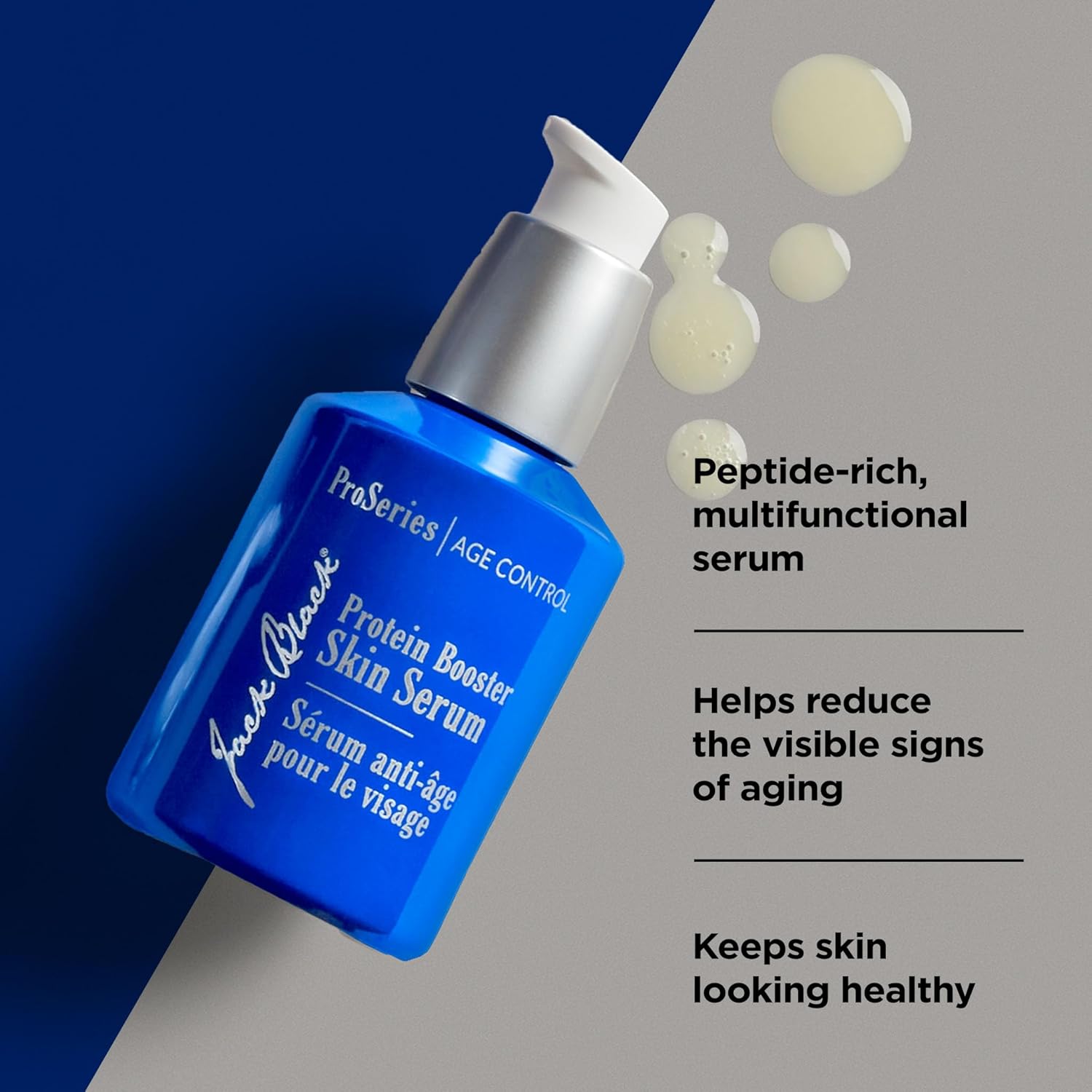Jack Black Protein Booster Skin Serum, ProSeries Age Control - Anti Aging Serum for Men, Mens Face Serum, Face Serum for Men, Peptide and Antioxidant Serum for Face, Skin Care for Men, Mens Skincare