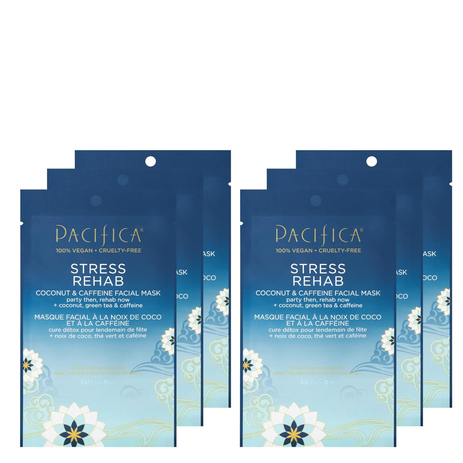 Pacifica Sheet Face Mask - Glow Baby Brightening Facial Mask w/Vitamin C, Aloe & Kelp – Cooling Mask for Dark Spots & Fine Lines - Clean Beauty Vegan & Cruelty-Free Dermatologist Tested