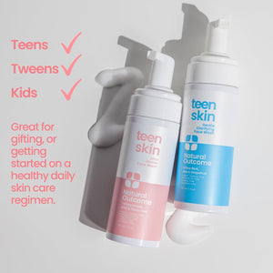 Teen Skin Face Wash Duo | Gentle Foaming Daily Boys & Girls Kids Face Wash | Non-toxic Ingredients | Perfect for Teens Preteens & Kids Looking to Prevent Acne | Two 5 oz Bottles