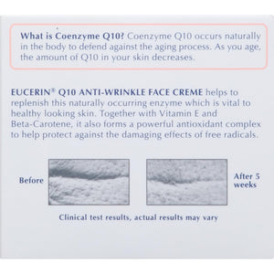 Eucerin Q10 Anti-Wrinkle Face Cream, Unscented Face Cream for Sensitive Skin, 1.7 Oz Jar