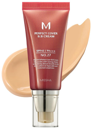 MISSHA M Perfect Cover BB Cream No.23 Natural Beige -Light/Medium with Cool/Neutral Undertone SPF 42 PA +++ 1.69 Fl Oz - Tinted Moisturizer with SPF