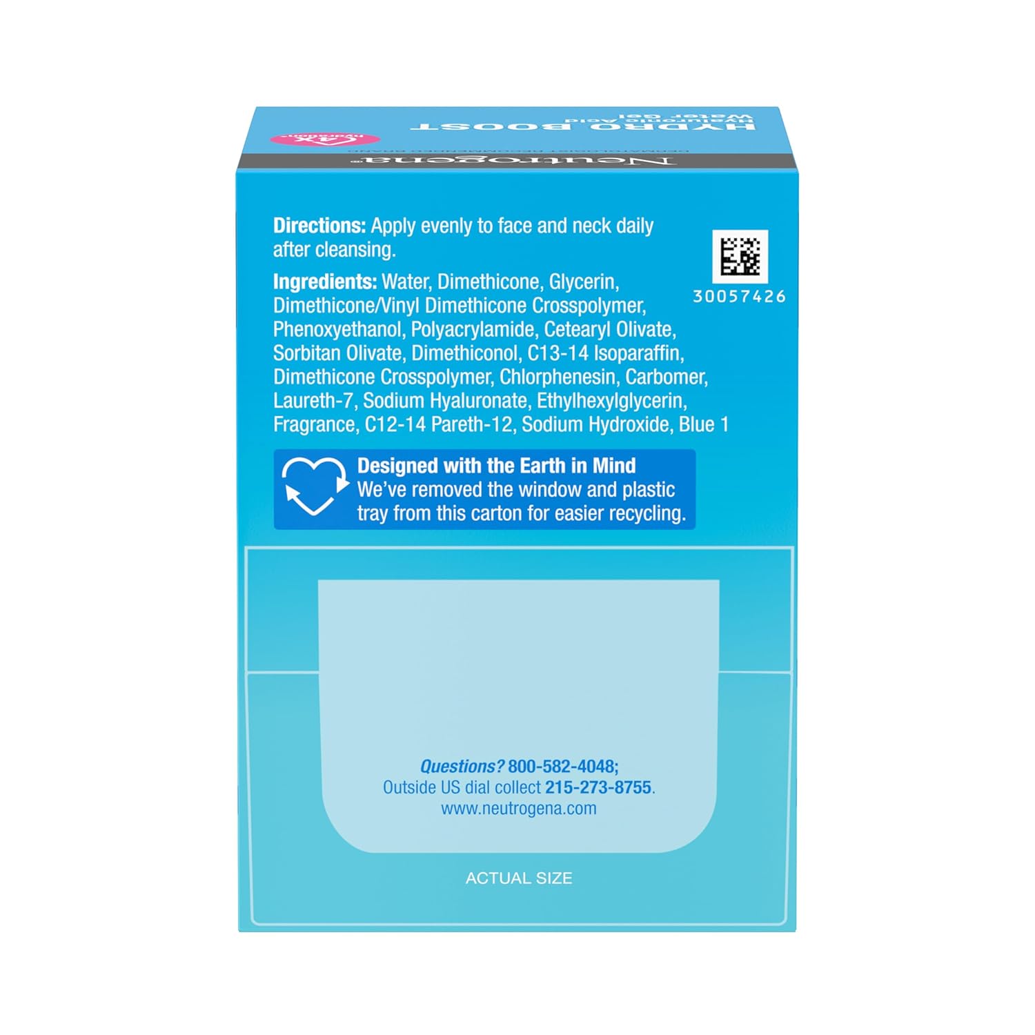 Neutrogena Hydro Boost Water Gel, 24 Hr Hydration for Normal/Oily Skin, Signature Fragrance, Face Moisturizer with Hyaluronic Acid, Skin Care for Juicy, Deeply Hydrated Skin, 1.7 oz
