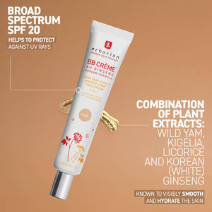 Erborian BB Cream with Ginseng - Lightweight Buildable Coverage with SPF & Ultra-Soft Matte Finish - Korean Face Skincare