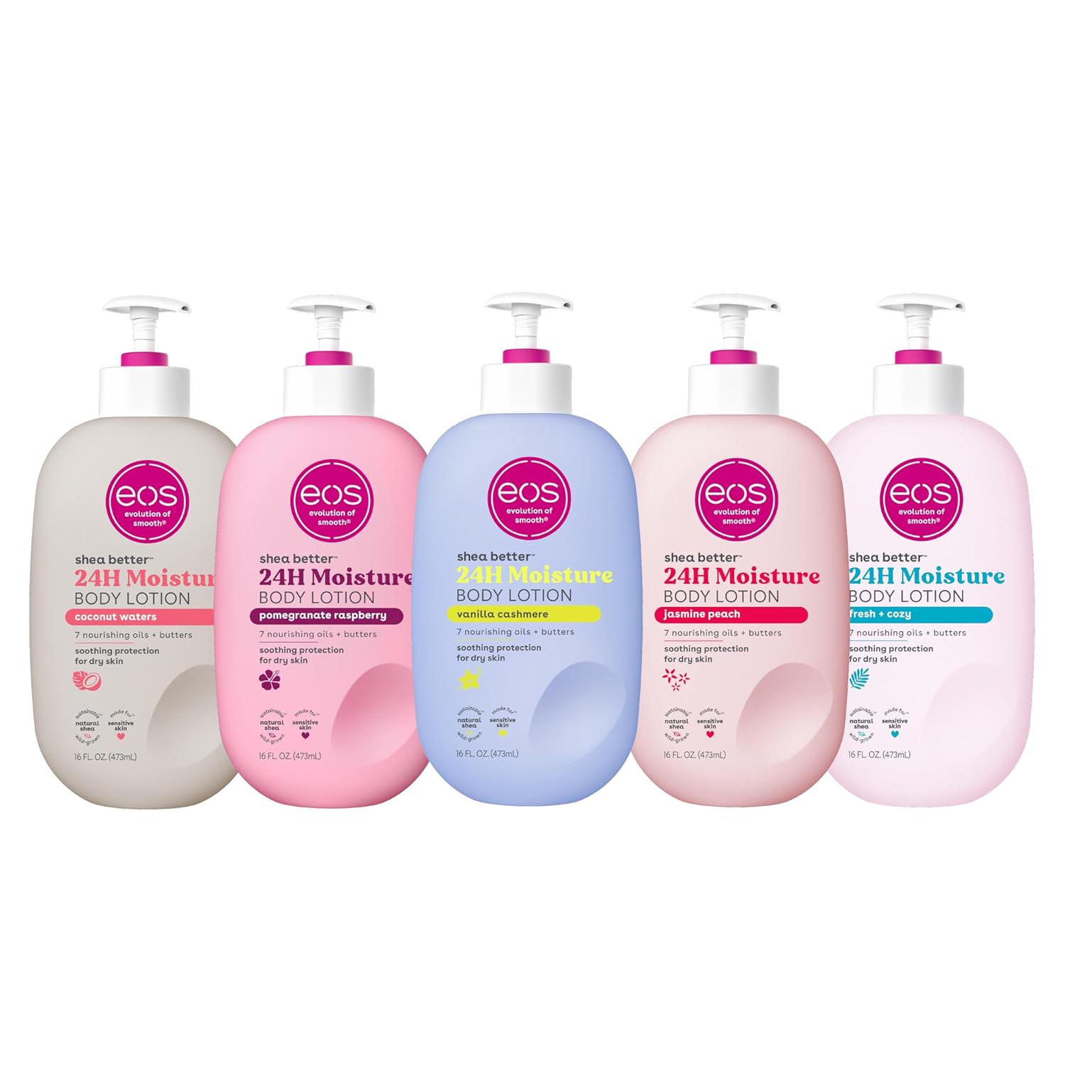 eos Shea Better Body Lotion- Vanilla Cashmere, 24-Hour Moisture Skin Care, Vegan, 16 fl oz