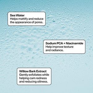 Bubble Skincare Bounce Back Balancing Facial Toner Mist - Hydrating Toner Spray + Pore Minimizer Made with Sea Water and Niacinamide to Help Improve Texture & Radiance (55ml)