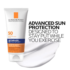 La Roche-Posay Anthelios UV Pro-Sport SPF 50 Sunscreen for Face & Body, Water & Sweat Resistant with Non-Drip Formula, Invisible Broad Spectrum Sunscreen Lotion, Lightweight & Breathable