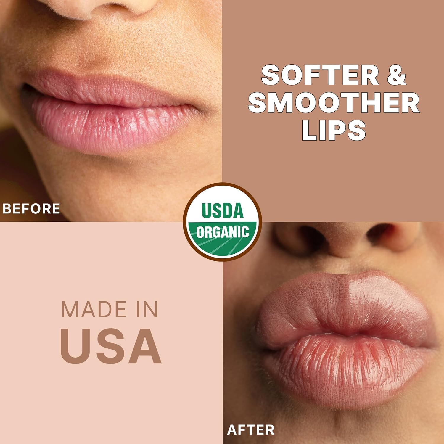 USDA Organic Lip Scrub Vanilla - USA Made with Natural Ingredients, Lips Exfoliator, Moisturizing Scrub for Dry Lips, Lip Sugar Scrubber Exfoliator for Smooth Lips, Small Beauty Gifts