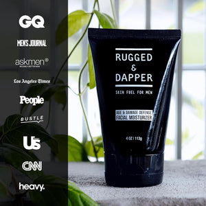 RUGGED & DAPPER - Age Defense Face Moisturizer for Men | 4oz | Hydrating Mens Face Lotion | Unscented + Anti- Aging Formula for Clear Skin | Natural Ingredients | Made in USA