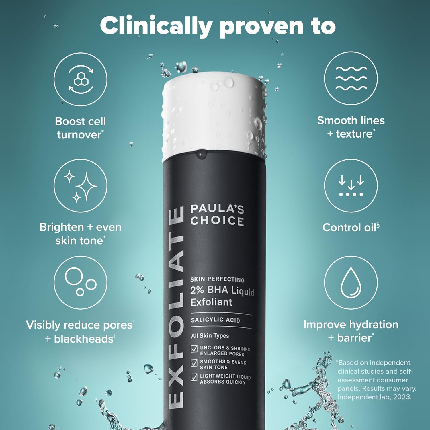 Paula's Choice SKIN PERFECTING 2% BHA Liquid Salicylic Acid Exfoliant-Facial Exfoliant for Blackheads, Enlarged Pores, Wrinkles & Fine Lines