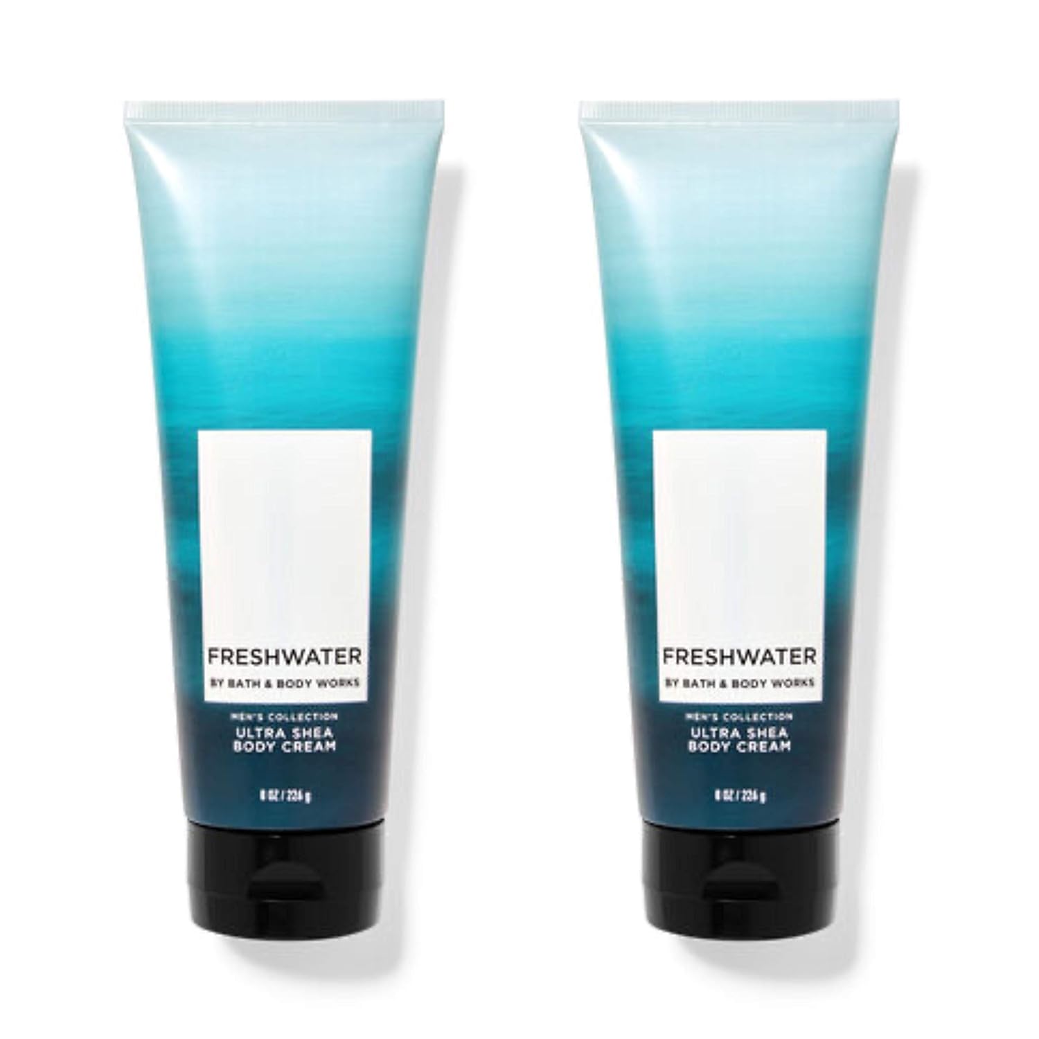 Bath and Body Works Men's Collection Freshwater Ultra Shea Body Cream 8 Oz. 2 Pack.