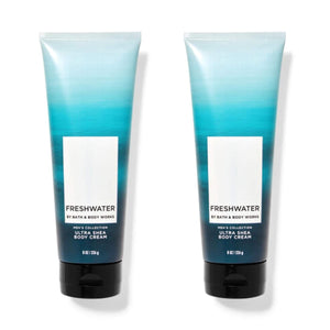 Bath and Body Works Men's Collection Freshwater Ultra Shea Body Cream 8 Oz. 2 Pack.