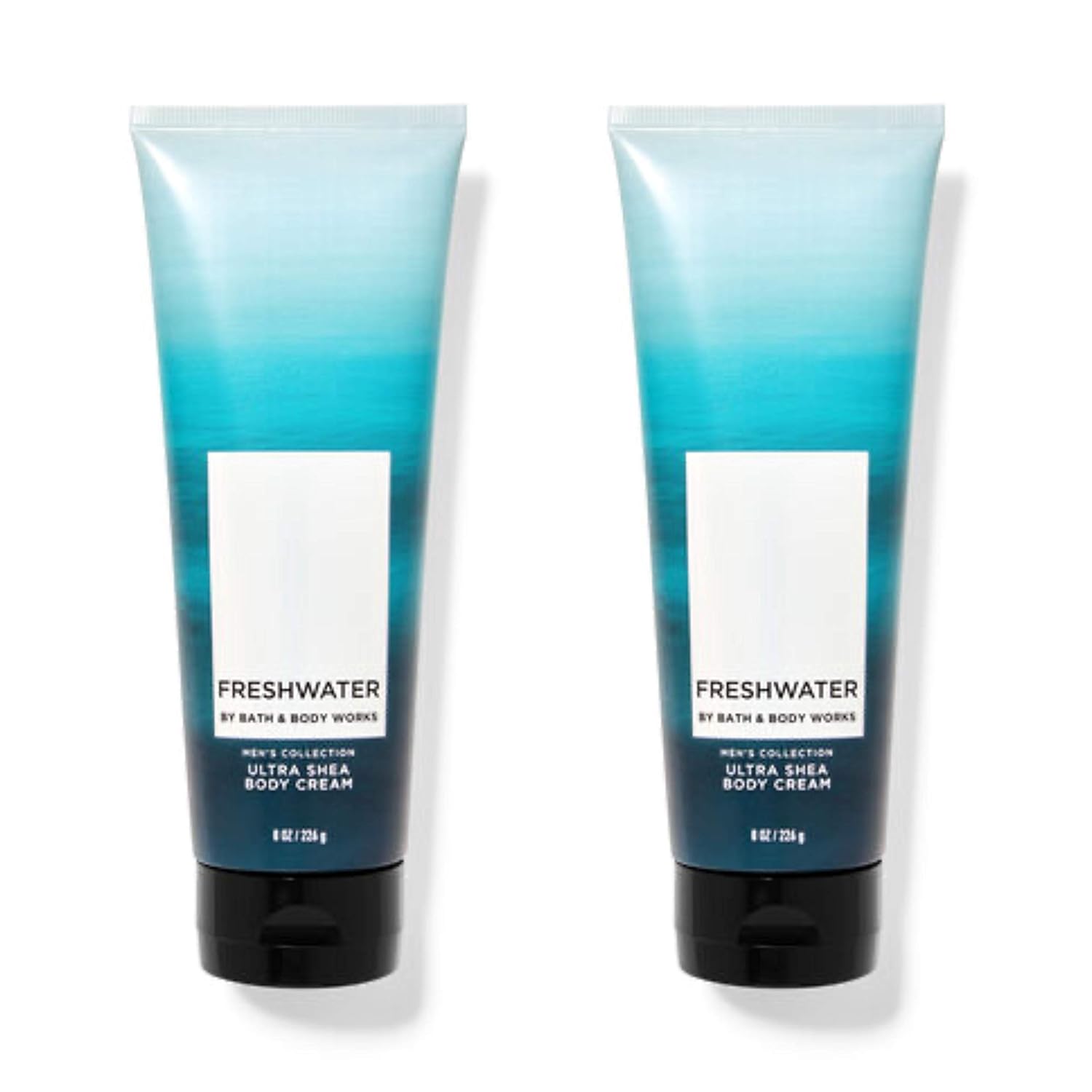 Bath and Body Works Men's Collection Freshwater Ultra Shea Body Cream 8 Oz. 2 Pack.