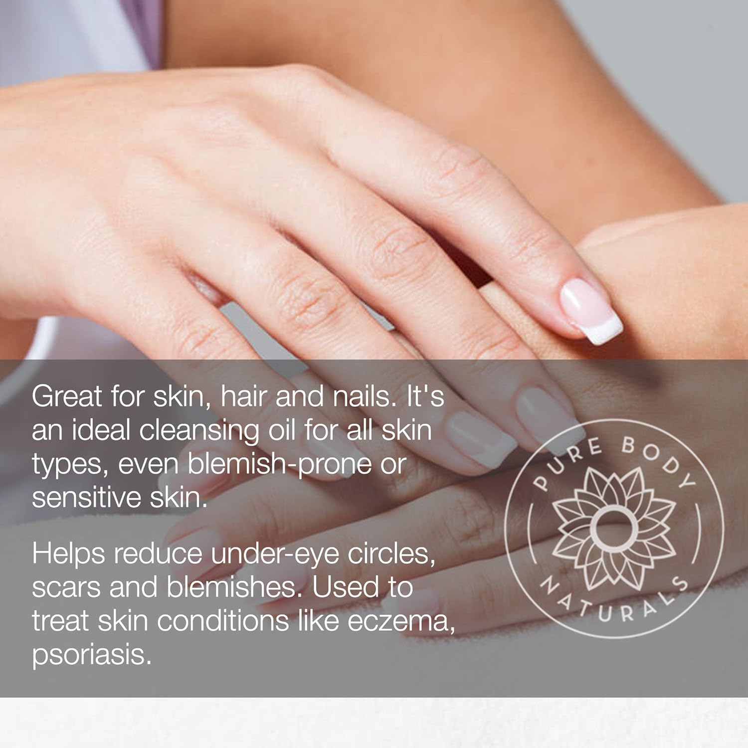 Pure Body Naturals Sweet Almond Oil – 100% Pure & Cold Pressed, for Hair, Skin, Nails & Massage (4 fl oz)