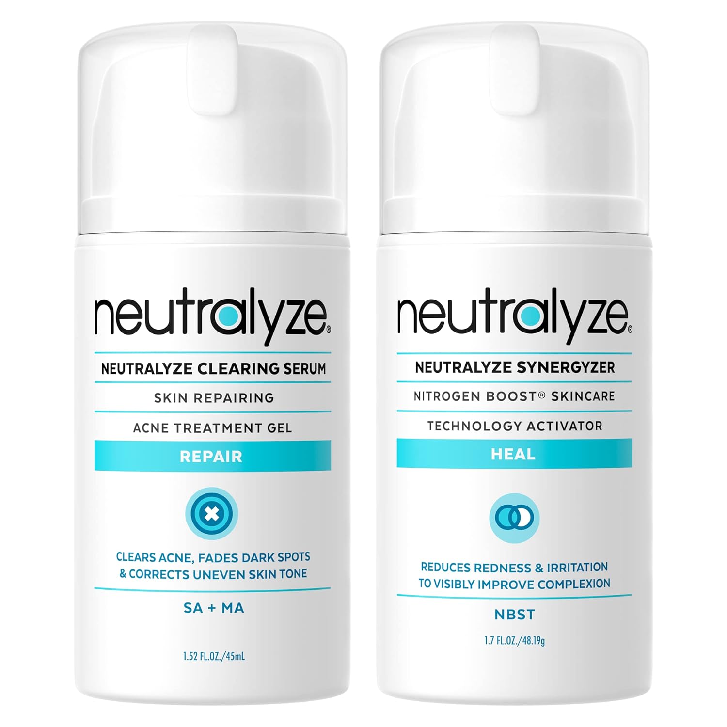Moderate to Severe Acne Treatment Kit - Maximum Strength 3 Step System with 2% Salicylic Acid, 2% Mandelic Acid & Nitrogen Boost Skincare Technology - Acne Medication for Teens & Adults (90+ Day)
