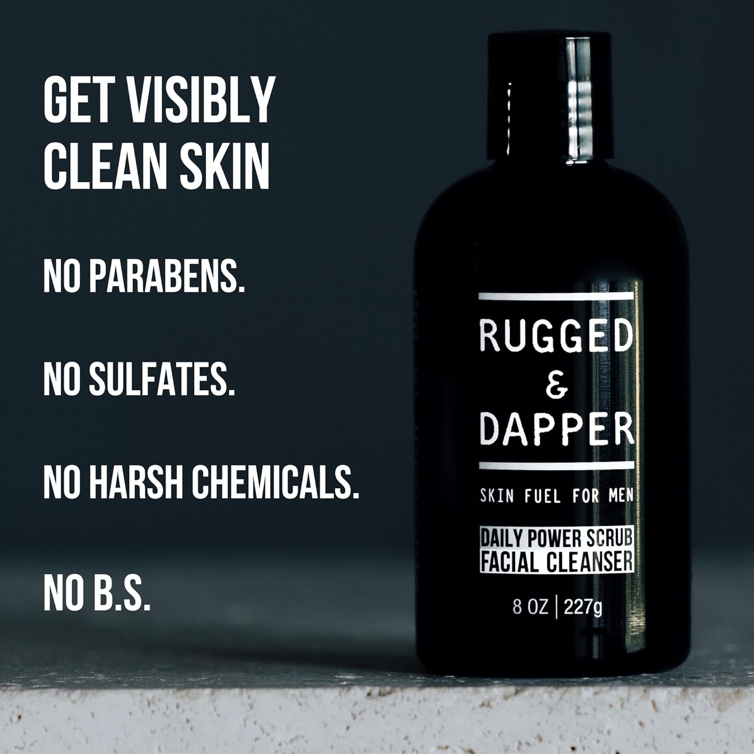 RUGGED & DAPPER - Daily Mens Face Wash + Scrub - 5 Month Supply - Deep Exfoliating Cleanser - Prevents Breakouts - Acne Face Wash Men's - USA Made with Natural Ingredients