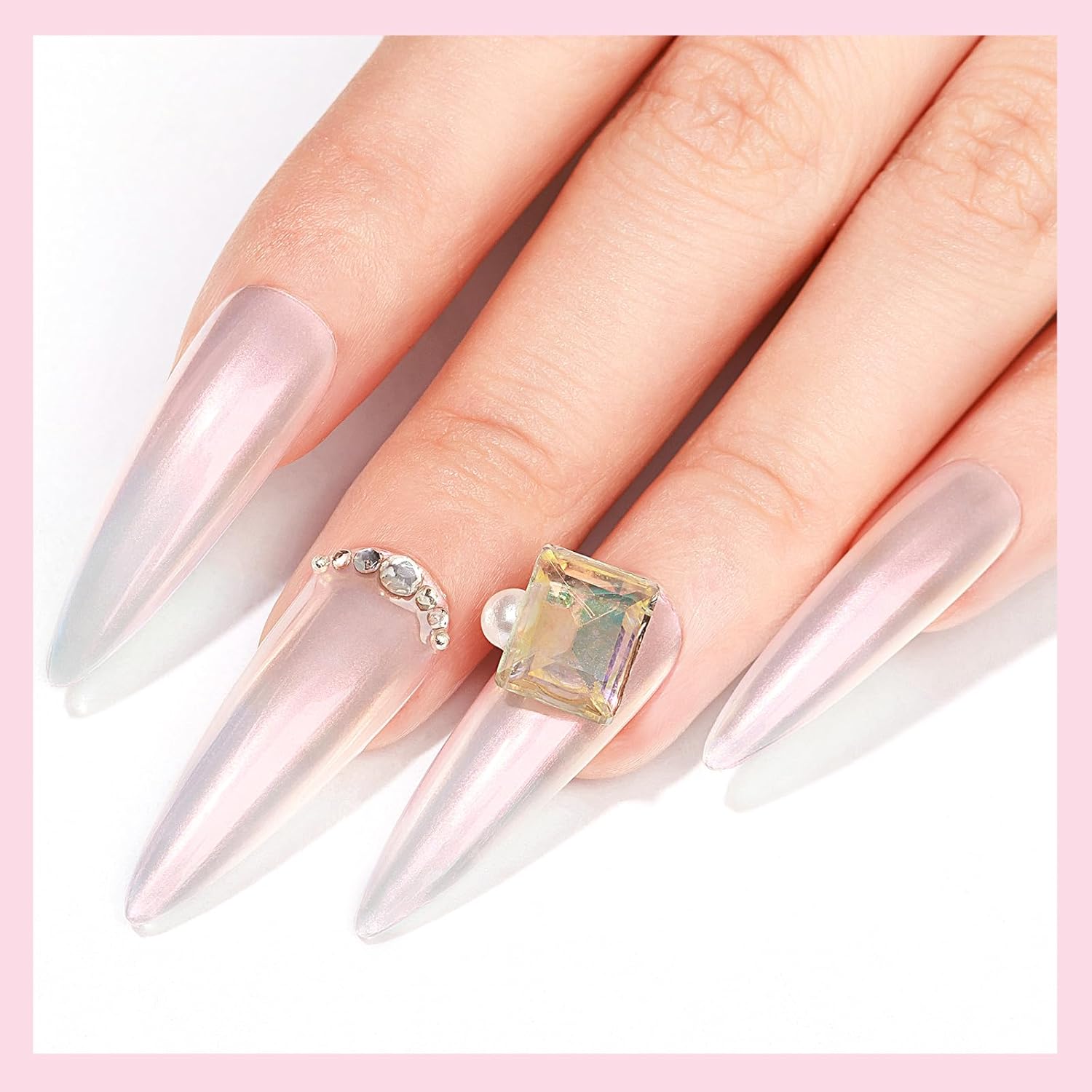 MIZHSE Nail Polish: 15Ml Mermaid Pearl Nail Polish Pink Aurora Effect Nail Polish, Fingernail and Toenail Polish Glossy Long Lasting Nail Polish Trendy DIY at Home Nail Gift Spree
