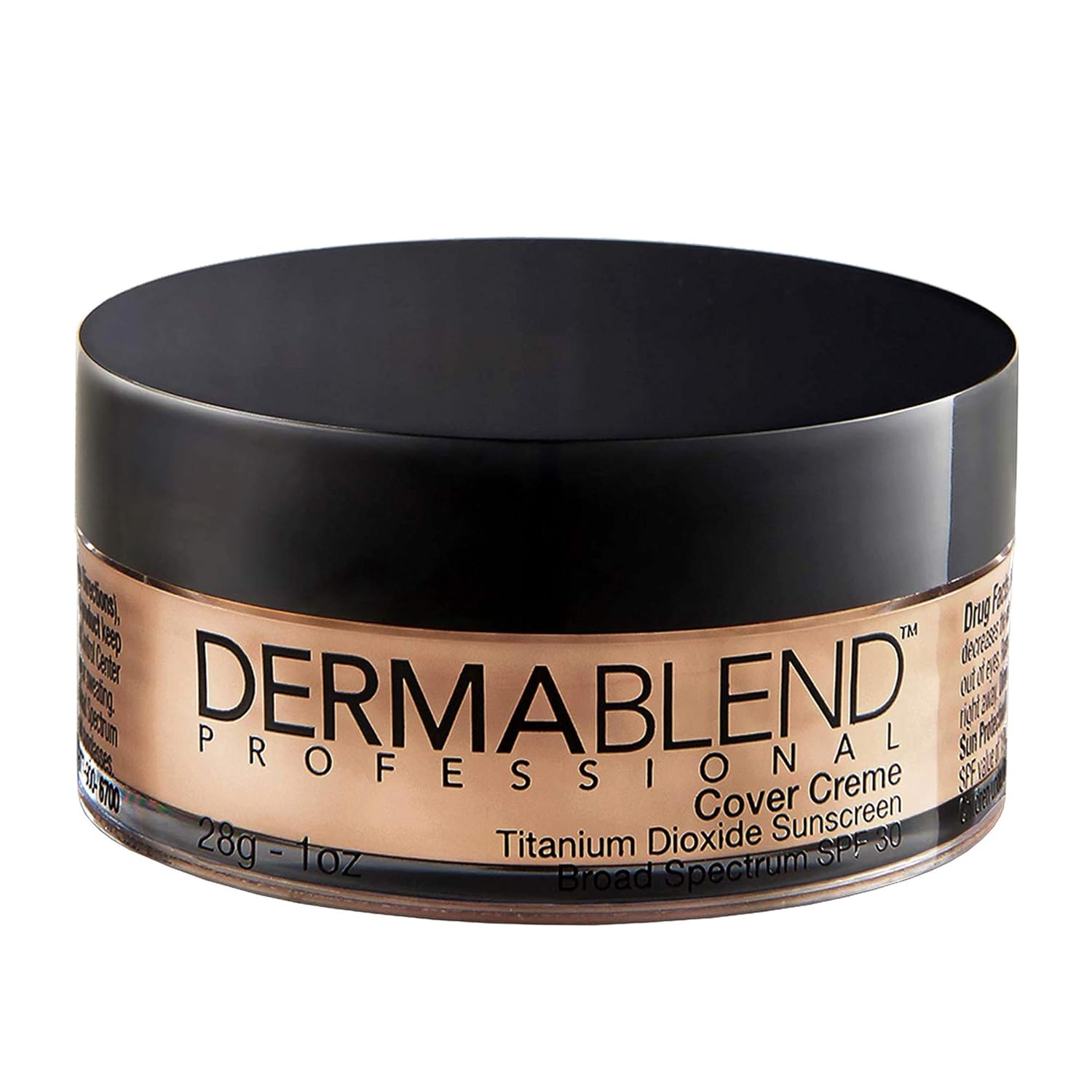 Dermablend Cover Crème Full Coverage Foundation Makeup, Hydrating Cream Concealer for Dark Circles and Blemishes, Maximum Coverage with Mineral Sunscreen SPF 30, 1 OZ