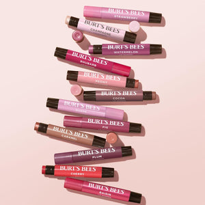 Burt's Bees Shimmer Lip Tint Set, Tinted Lip Balm Stick, Moisturizing for All Day Hydration with Natural Origin Glowy Pigmented Finish & Buildable Color, Fig (4-Pack)