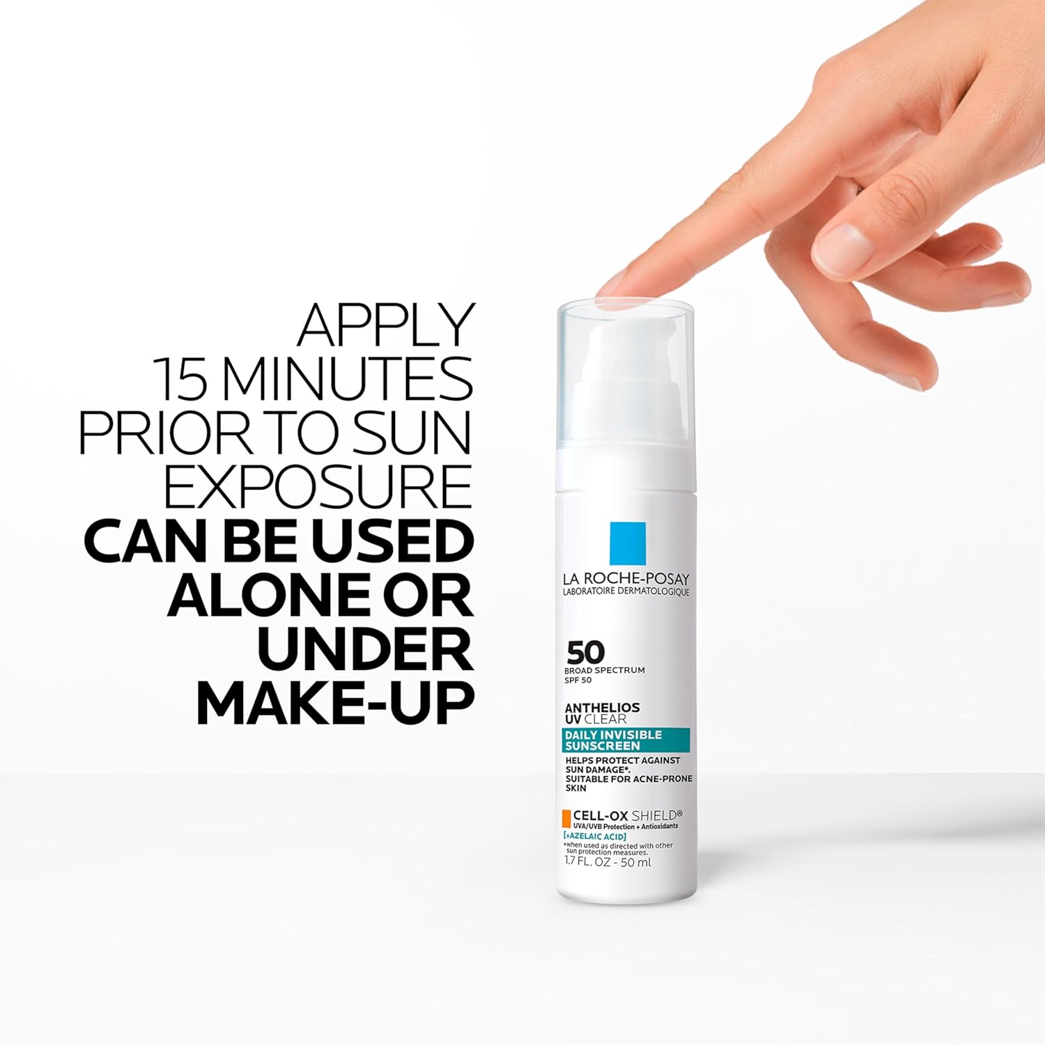 La Roche Posay Anthelios UV Sunscreen SPF 50, Daily Sunscreen for Face in 3 Formulas, UV Tone with Niacinamide, UV Hydra with Hyaluronic Acid, UV Clear with Azelaic Acid, Broad Spectrum Invisible SPF