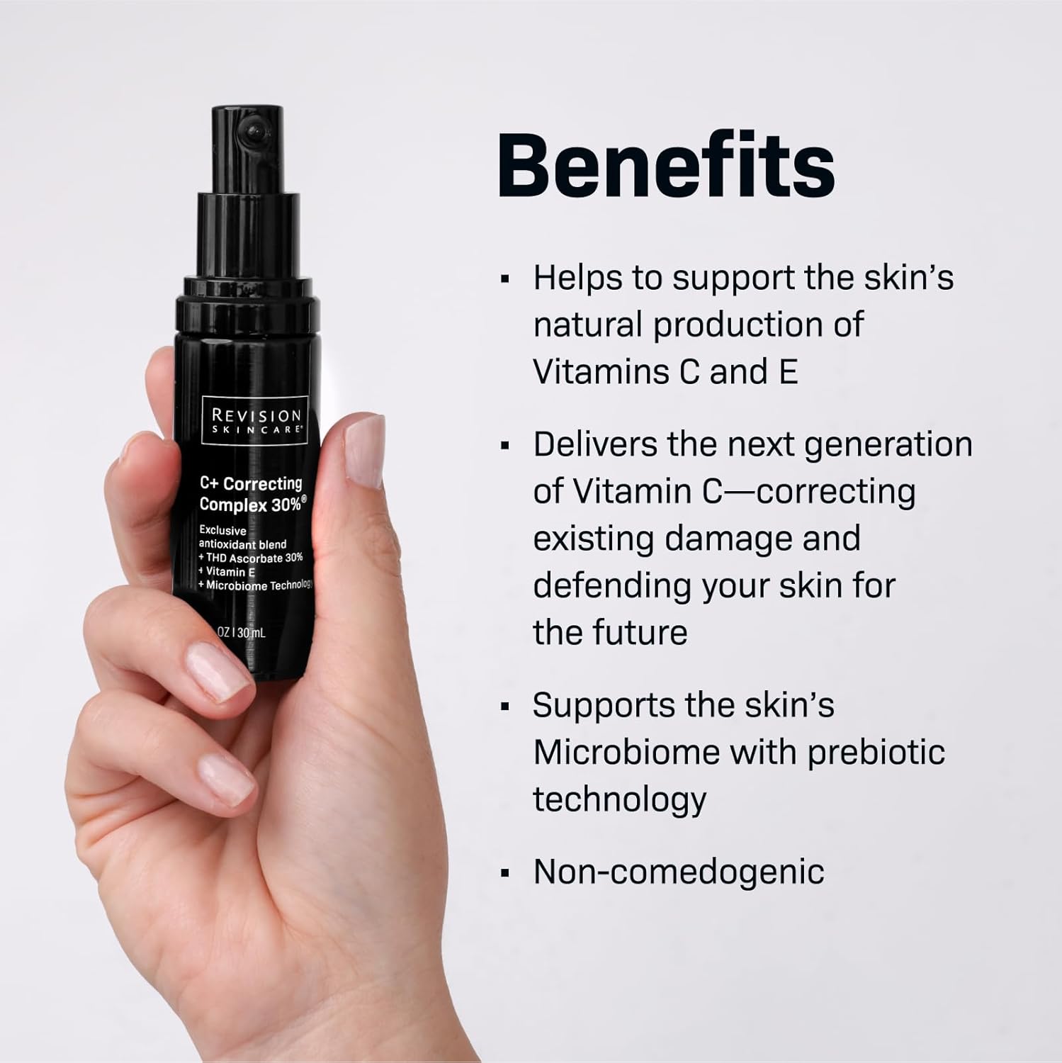 Revision Skincare C+ Correcting Complex 30%® Face Serum – Anti-Aging Antioxidant Blend with Vitamin C, Reduces Fine Lines & Wrinkles, Brightens & Firms Skin, Safe for Sensitive Skin