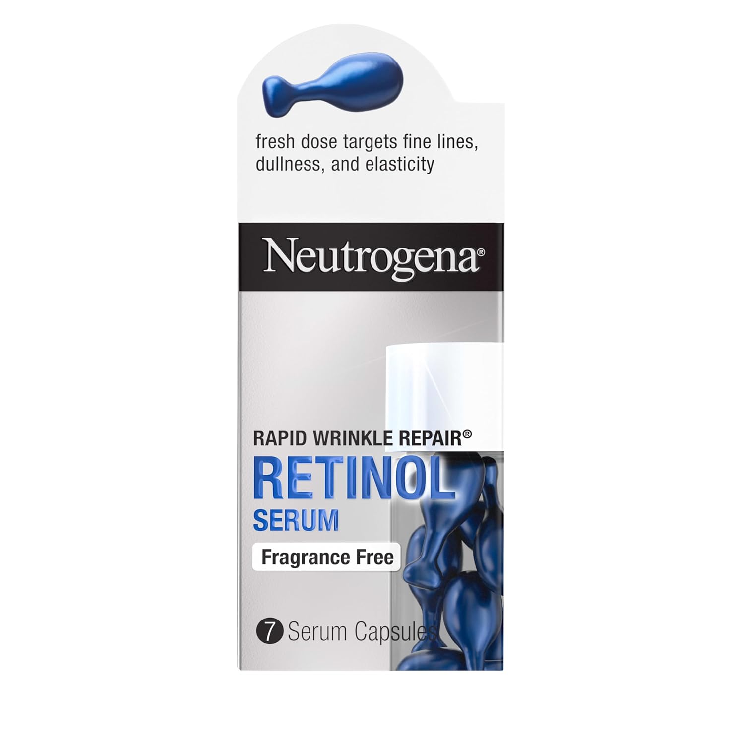 Neutrogena Rapid Wrinkle Repair Retinol Face Serum Capsules, Fragrance-Free Daily Facial with that fights Fine Lines, Wrinkles, Dullness, Alcohol-Free & Non-Greasy, 30 ct