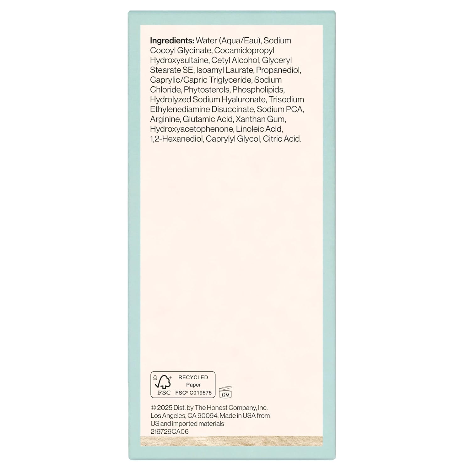 Honest Beauty Sensitive Skin Calming Cream Cleanser – Gentle Hydrating Vegan Cleanser, 4 fl oz