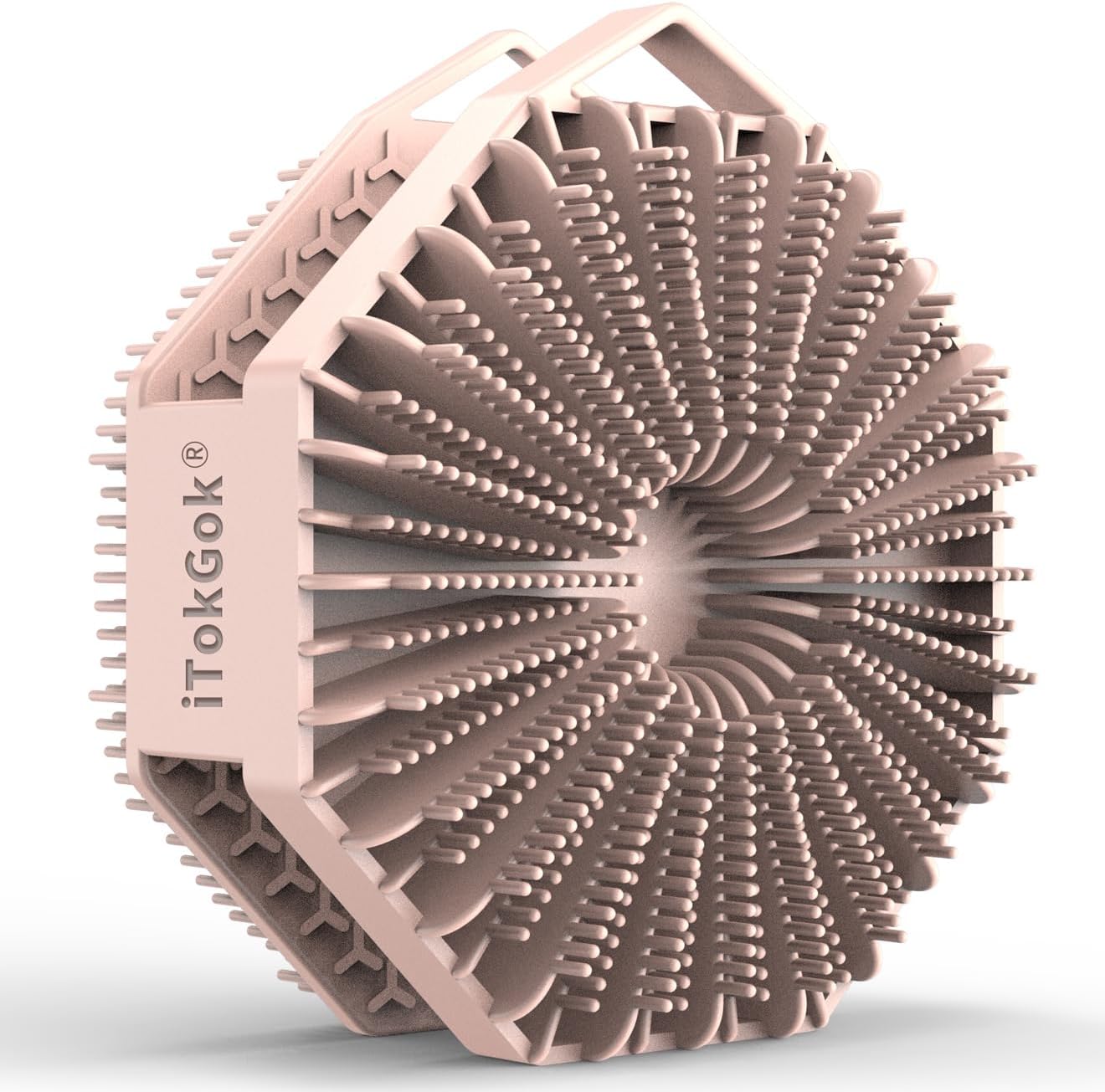 iTokGok® Premium 2-in-1 Silver-Infused Silicone Body Scrubber for Men, Double-Sided Design Body Brush Silicone Body Scrubber Exfoliating Body Brushes for All Skin, Lathers Well - Midnight Green