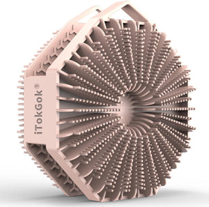 iTokGok® Premium 2-in-1 Silver-Infused Silicone Body Scrubber for Men, Double-Sided Design Body Brush Silicone Body Scrubber Exfoliating Body Brushes for All Skin, Lathers Well - Midnight Green