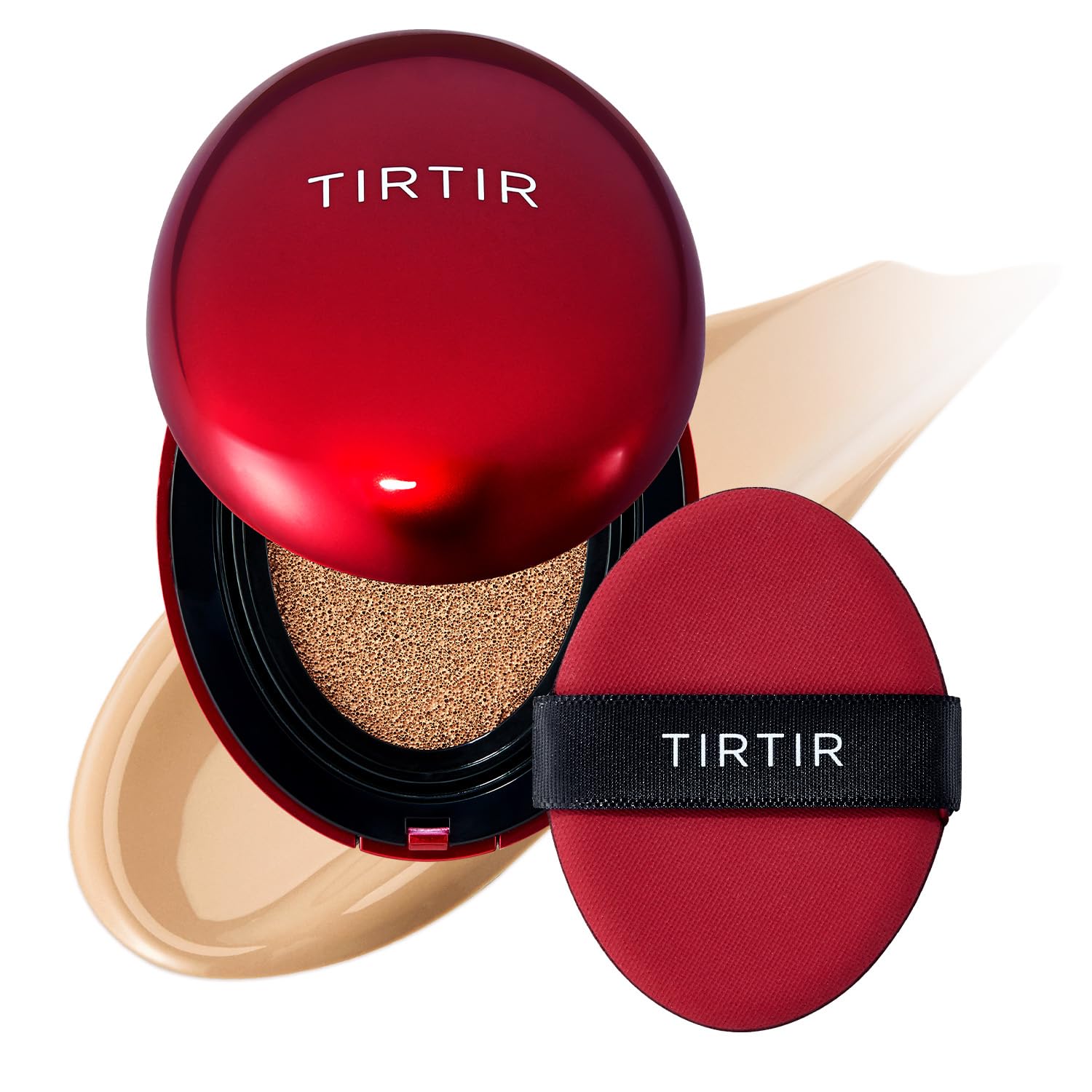 TIRTIR Mask Fit Red Cushion Foundation | Full coverage, Weightless, Skin fit, Satin Glow Finish, Korean Makeup Cushion Foundation (#23N Sand, 0.63 Fl Oz)