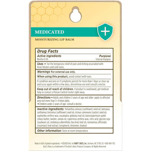 Burt's Bees Medicated Lip Balm, With Eucalyptus Oil and Menthol, Tint-Free, Natural Origin Lip Care, 2 Tubes, 0.15 oz.