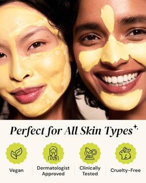Gleamin Vitamin C Clay Mask for Dark Spots,10-Minutes Turmeric Clay Face Mask Skin Care, Deep Cleansing Pores - Facial Improves Uneven Tone, Post-Blemish, Visibly Brighten, Scarring & Texture - 2.5 Oz