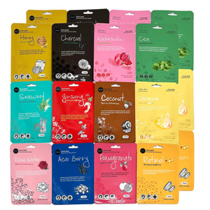 Celavi K-Beauty Skincare Essence Facial Face Mask Korea Skin Care Moisturizing B Set 12 Pack
