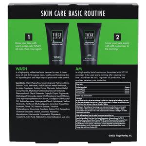 Tiege Hanley Men’s Basic Skin Care Set – Hydrating Face Wash & Daily Moisturizer with SPF 20 – Basic Facial Kit for Men – Sensitive Skin Safe, Lightweight & Non-Greasy - Easy and simple skincare