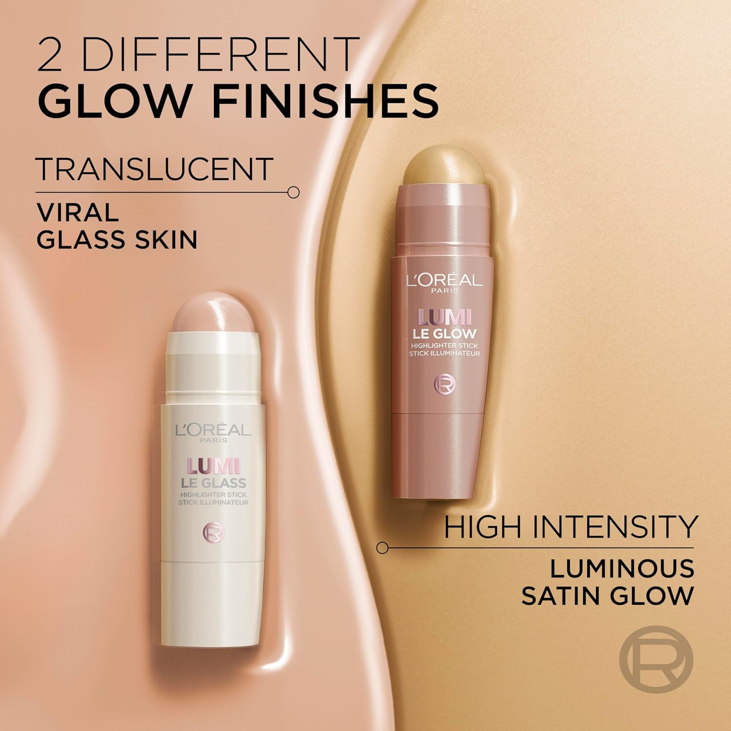 L'Oreal Paris True Match Lumi Le Glass Highlighter Stick, Reflective, Translucent, Glassy Highlighter for Face and Body, 620 Pink Ballet, 0.25 Oz