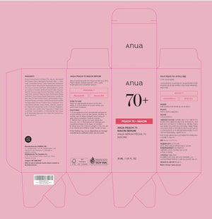 Anua Peach 70 Niacinamide Serum 30ml / brightening hydrating face serum/daily clean beauty (1.01 fl. oz.)