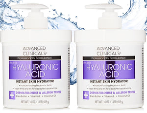 Advanced Clinicals Hyaluronic Acid Moisturizer Body Cream W/Vitamin E | Hydrating Cream & Body Lotion For Women & Men To Help Improve Look of Wrinkles, Dry Skin, Crepey Looking Skin, 16 Ounce