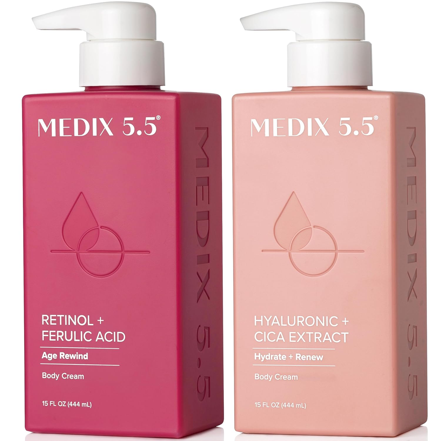 Medix 5.5 Retinol Body Lotion Skincare Moisturizer | Anti Aging Retinol Body Cream | Skin Care Tightening Lotion For Women & Men Helps Diminish Look Of Crepey Skin, Wrinkles, & Fine Lines, 2-Pack