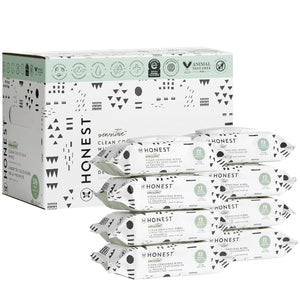 The Honest Company Clean Conscious Multi-Use Wipes | Hypoallergenic + Unscented for Sensitive Skin | Over 99% Water, Compostable, Plant Based, Baby Wipes | Geo Mood, 288 Count