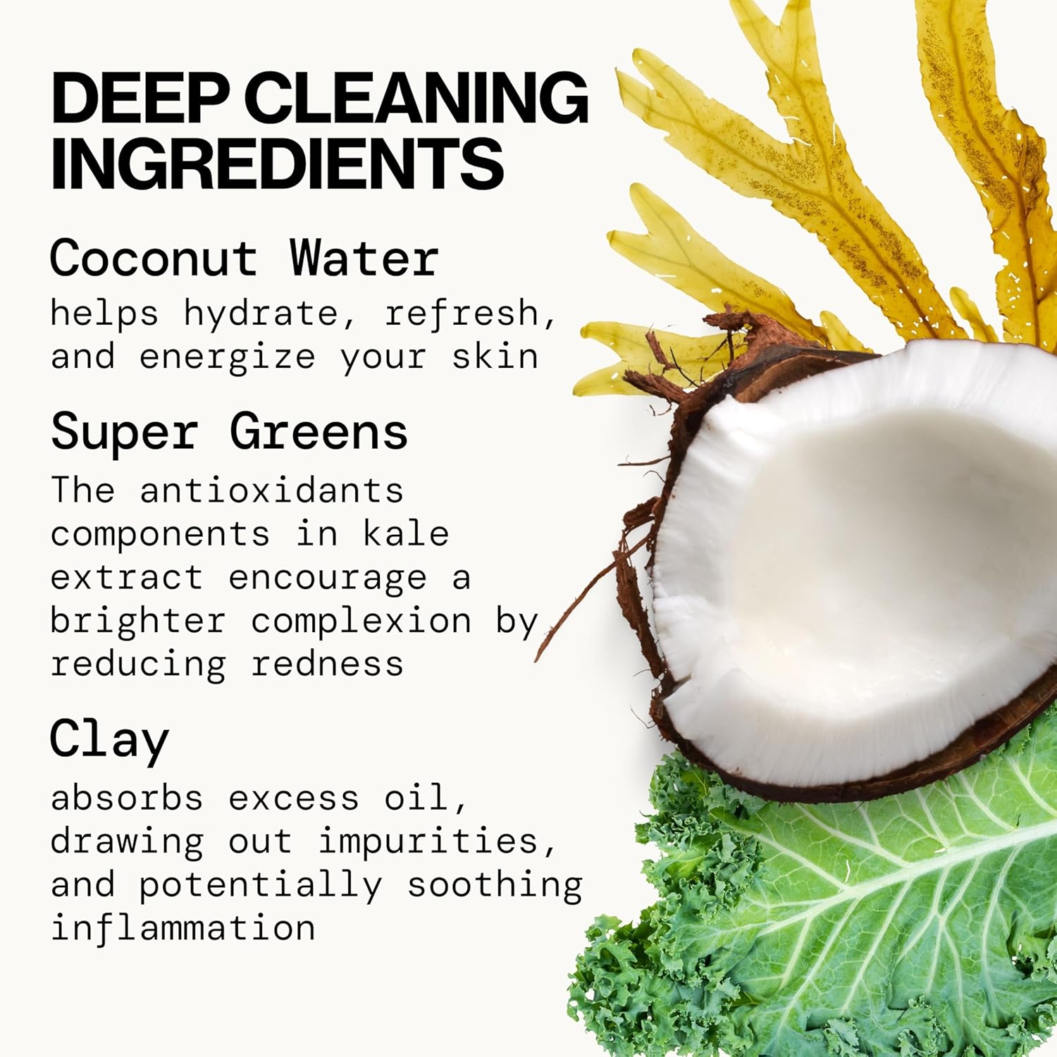 Pacifica Kale Detox Face Wash for Oily & Acne-Prone Skin, Deep Cleansing Facial Cleanser & Makeup Remover with Super Greens Kale, Seaweed & Clay, 5 fl oz –Clean Beauty, Vegan & Cruelty-Free