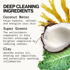 Pacifica Kale Detox Face Wash for Oily & Acne-Prone Skin, Deep Cleansing Facial Cleanser & Makeup Remover with Super Greens Kale, Seaweed & Clay, 5 fl oz –Clean Beauty, Vegan & Cruelty-Free