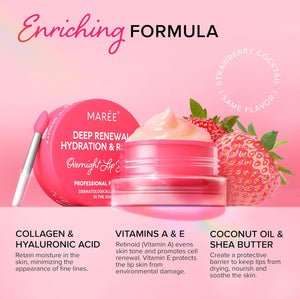 MAREE Lip Mask with Hyaluronic Acid - Overnight Butter Balm - Moisturizer for Very Dry Lips - Hidratante de Labios Care Hydration