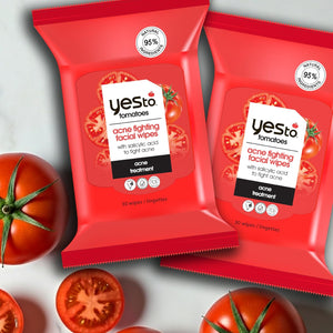 Yes To Acne Facial Wipes with Salicylic Acid for Acne Prone Skin, Deep Cleansing & Oil Control Face Wipes, 95% Natural Ingredients