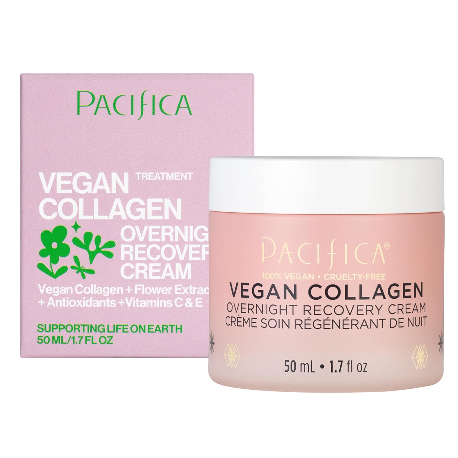 Pacifica Face Cream - Vegan Ceramide Barrier Cream w/Niacinamide & Shea Butter - Hydrating Daily Face Moisturizer Fragrance Free for Sensitive Skin, Vegan, Clean Beauty Allergy & Dermatologist Tested