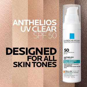 La Roche Posay Anthelios UV Sunscreen SPF 50, Daily Sunscreen for Face in 3 Formulas, UV Tone with Niacinamide, UV Hydra with Hyaluronic Acid, UV Clear with Azelaic Acid, Broad Spectrum Invisible SPF