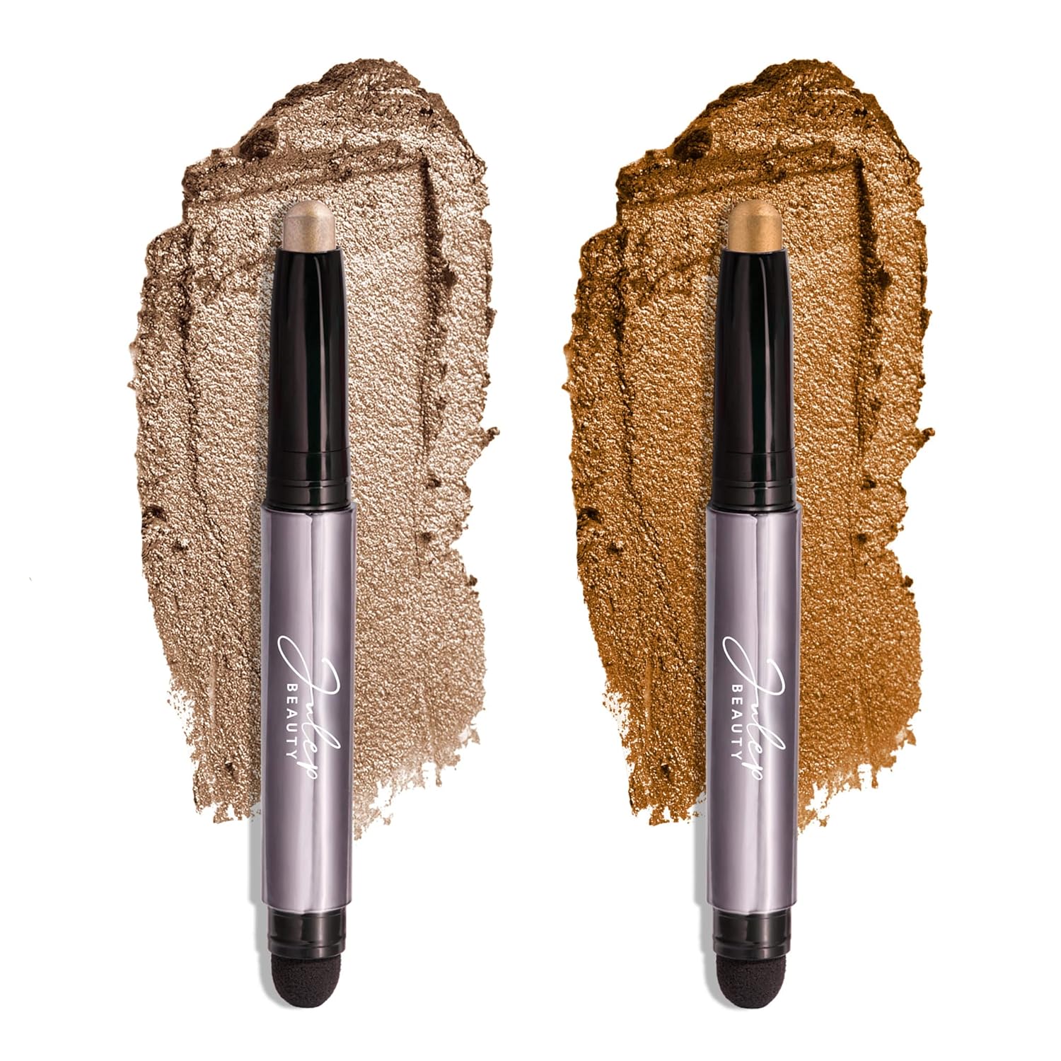 Julep Eyeshadow 101 Crème-to-Powder Waterproof Eyeshadow Stick Duo – Long-Lasting, Crease-Proof, Easy Apply with Built-in Smudger -Taupe Shimmer and Stone