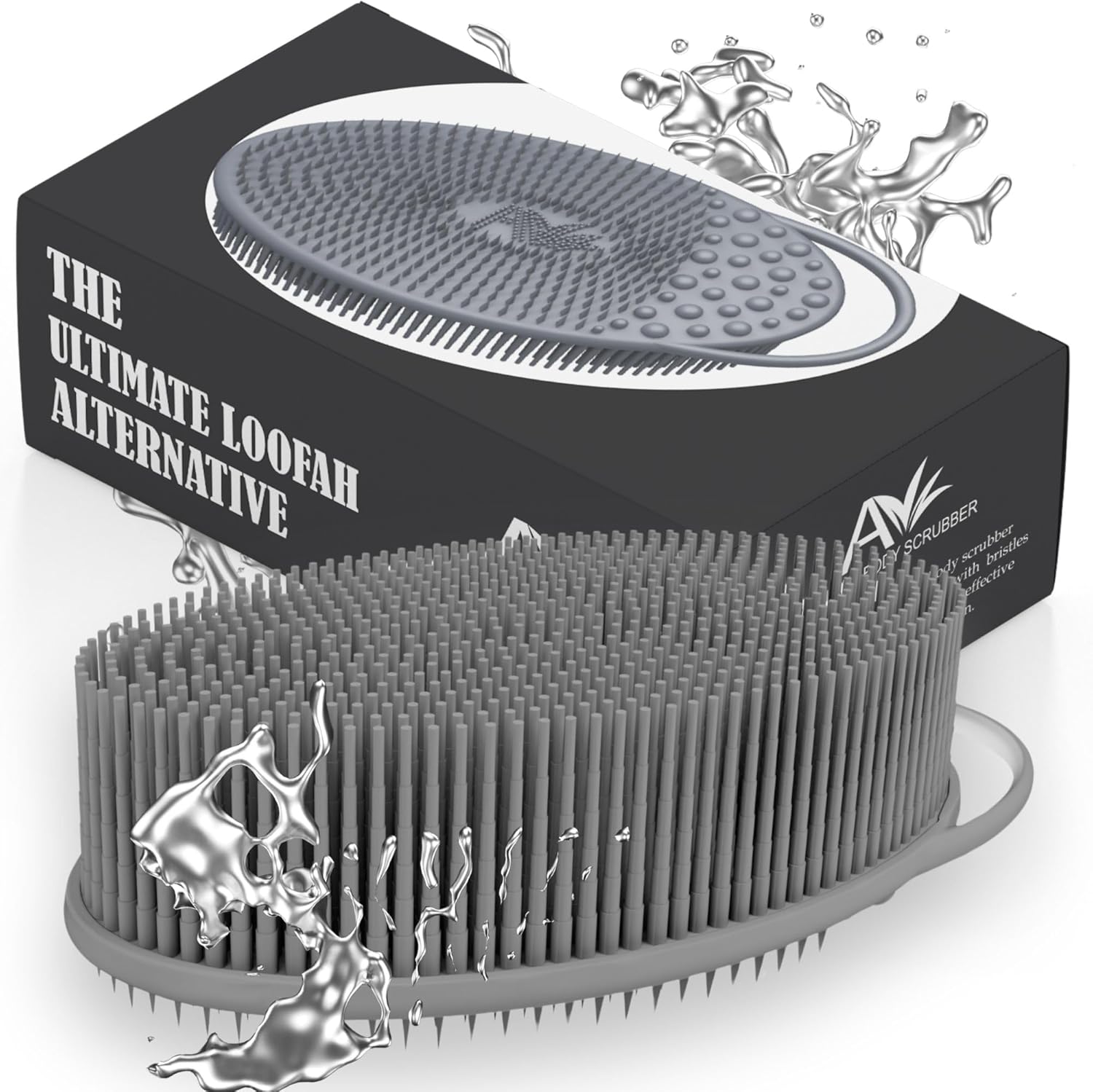 Avilana Silicone Body Scrubber – Dual-Sided Exfoliator for Men & Women, Gentle Loofah Alternative, Easy-to-Clean Silicone Shower Scrubber