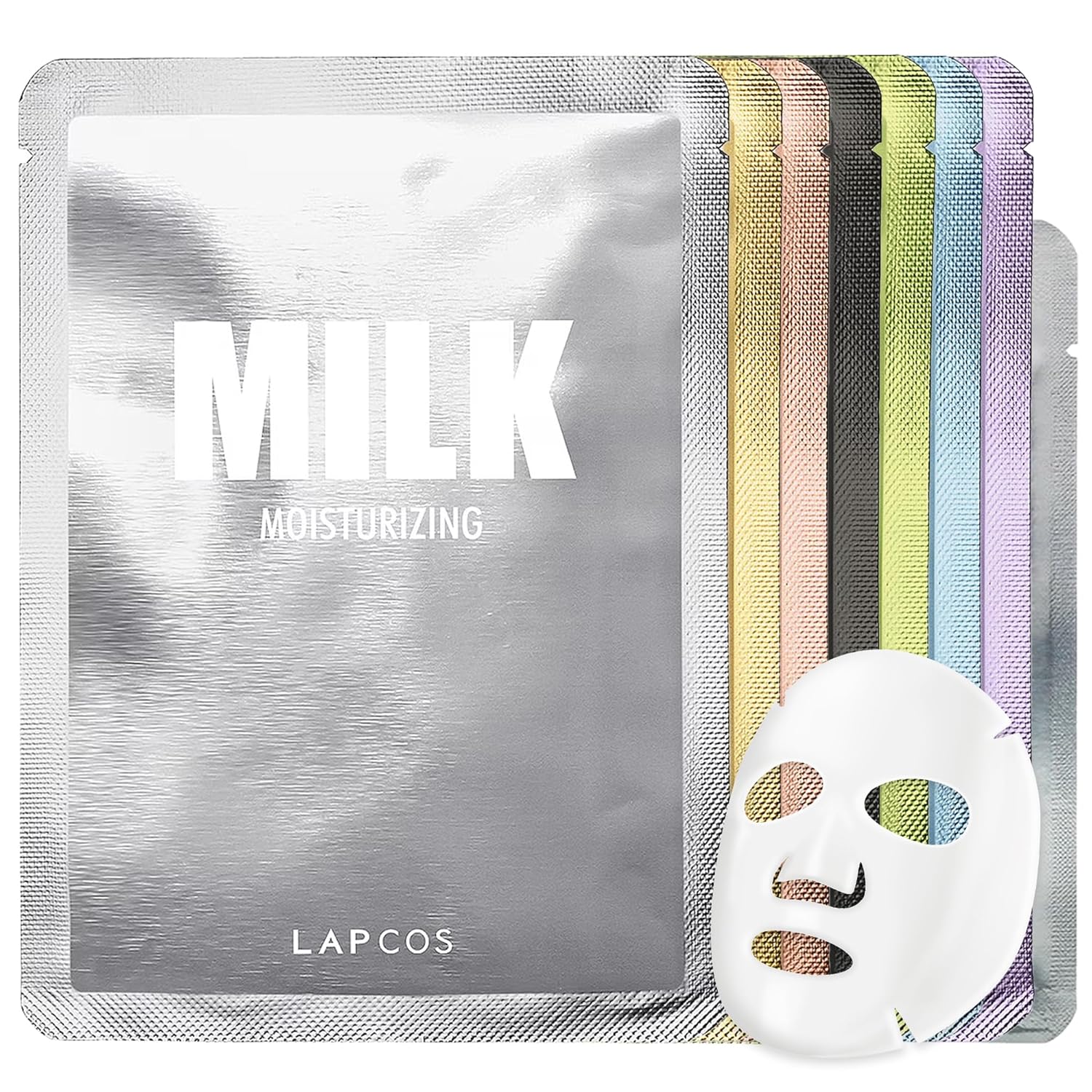LAPCOS Collagen Sheet Mask, Firming Daily Face Mask with Collagen Peptides for Anti-Aging, Helps to Minimize Wrinkles, Restores Skin Elasticity & Firmness, Hydrating, Korean Beauty, 5-Pack