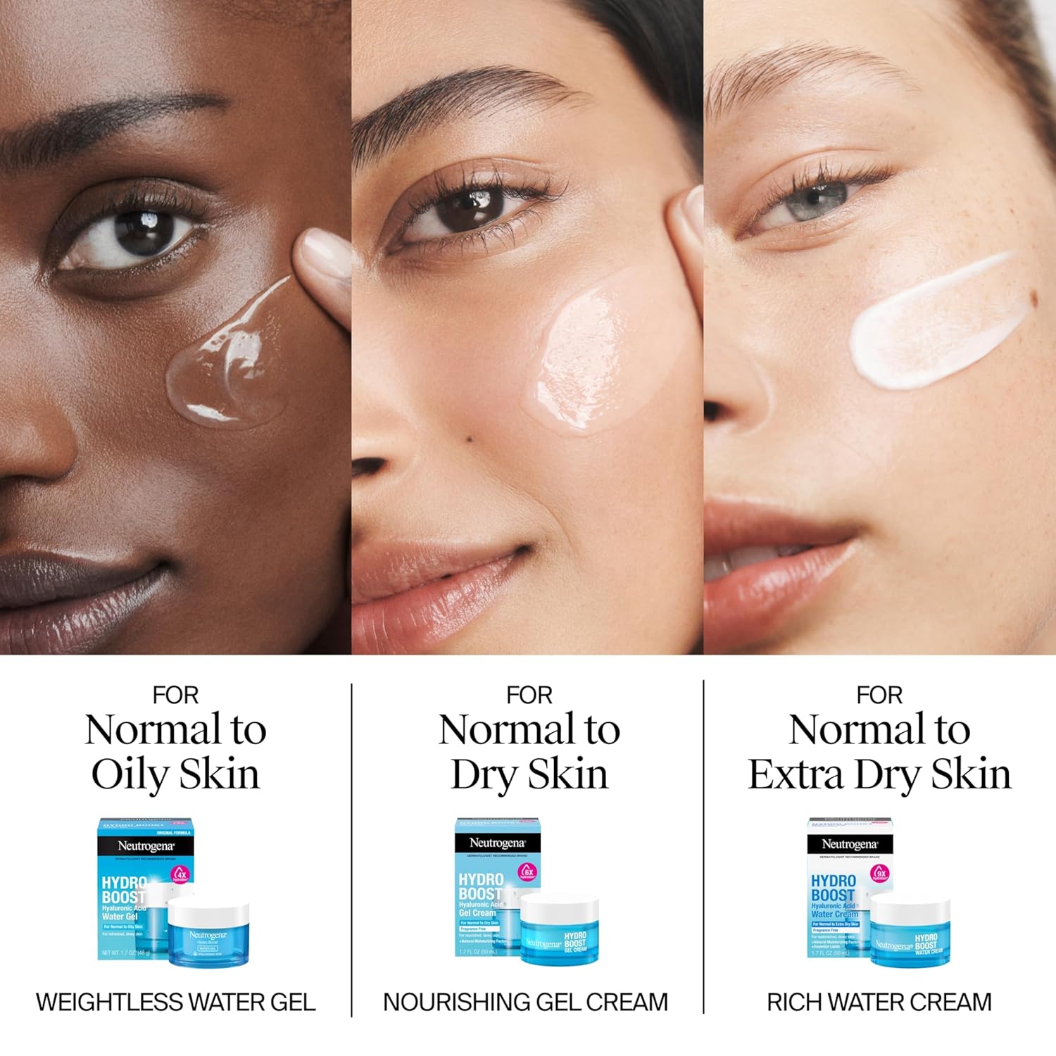 Neutrogena Hydro Boost Skincare Set, Hydro Boost Fragrance Free Water Cream Face Moisturizer, 1.7 fl oz, & Trial Size Hydro Boost Fragrance Free Hydrating Gel Facial Cleanser, 0.5 fl oz