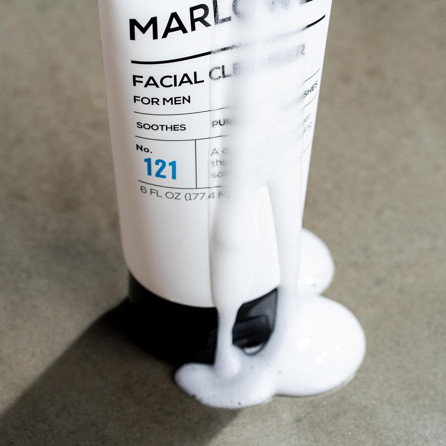 MARLOWE. No. 121 Facial Cleanser 6 oz, Daily Mens Face Wash with Natural Extracts & Antioxidants, Soothes, Purifies, Refreshes, Thick Lather, Fresh Woodsy Scent